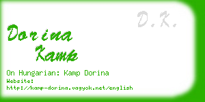 dorina kamp business card